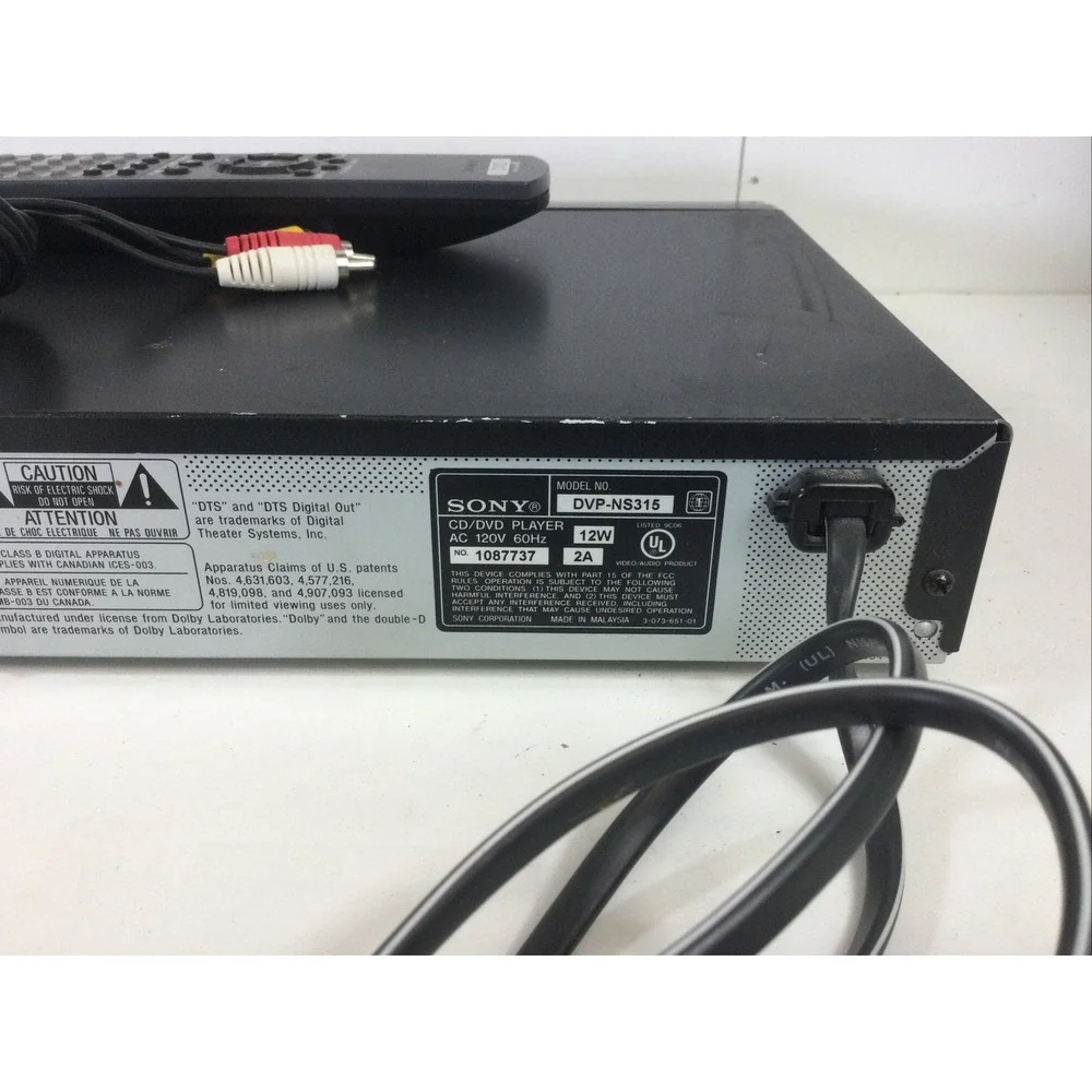 Sony DVD/CD/Player Black DVP-NS315 with‎ Remote Tested Works